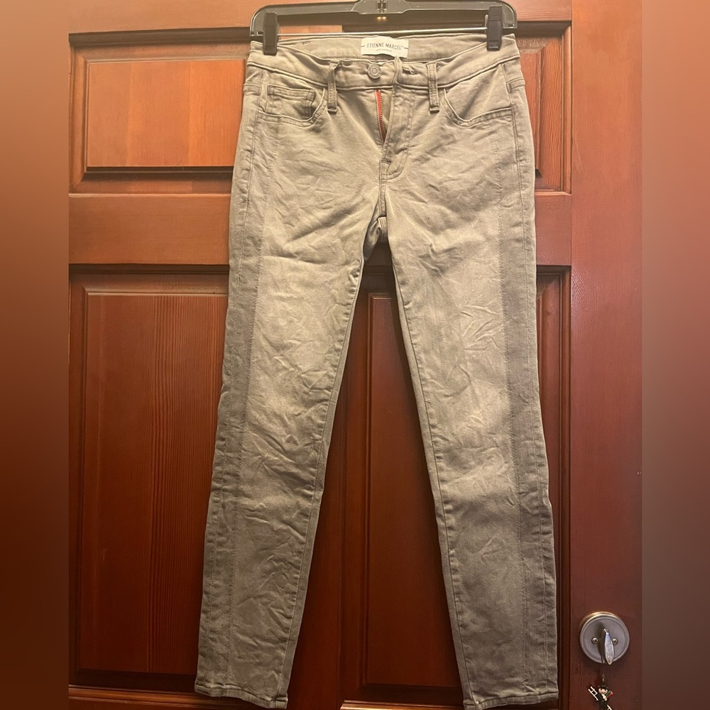 Women's skinny jeans, Ettienne Marcel red zipper style, size 27
